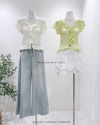  Áo dệt kim viền bèo Jennie D208 