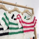  Áo len crop sọc 1150 