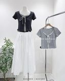  Váy dài xếp ly 100% cotton 6782 