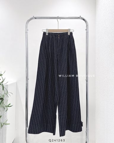  Quần jean suông đen kẻ sọc 9066 