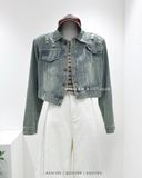  Áo khoác jean lửng rách 6605 