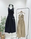  Đầm cổ yếm xếp nhún 1402 