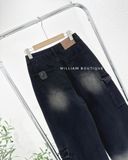  Quần jean suông túi hộp ĐEN WAX 179 