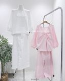  Set áo + váy xuông cotton trơn 8859 