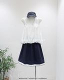  Váy cotton ngắn viền chỉ màu D5091 