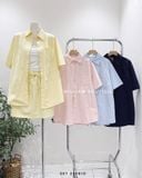  Set áo sơ mi tay ngắn + váy 100%cotton FL86062 