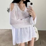  Áo len lưới cut vai 1995 