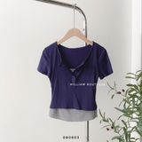  Áo thun 2 lớp xanh xám 2808 