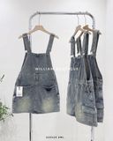  Đầm yếm jean ngắn túi hộp 2853 