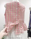 Áo babydoll caro nút lưng SN 9218 