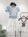  Áo thun sporty cổ tim 3273 