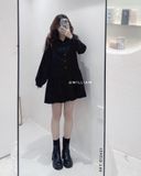  Đầm sơ mi nhung gân 2125 