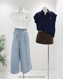  Áo sơ mi thêu gấu tay ngắn 3552 