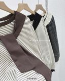  Áo hoodie sọc kèm khăn 8011 