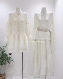  Đầm voan babydoll kem 8333 