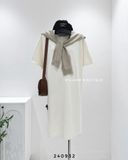  Đầm thun suông rộng kèm khăn 6806 