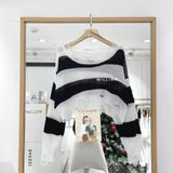  Áo len sọc rách crop 1612 