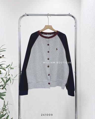  Áo cardigan thêu ngựa tay phối màu 7109 