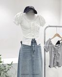  Áo thun viền bèo đan dây 2795 