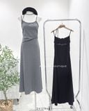  Đầm dây thun chữ đính đá 1019 