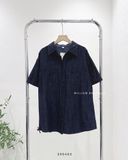  Áo sơ mi denim 2 túi trơn tay ngắn 9712 