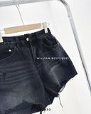  Quần short jean đen wax rách 6531 