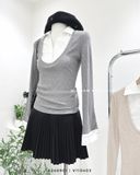  Áo len phối cổ sơ mi 9468 