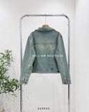  Áo khoác denim xanh wax gân rách 8209 