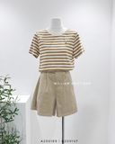  Áo thun kẻ sọc thêu ngựa 6822 
