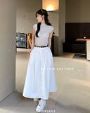  Váy vải trắng phồng 003 