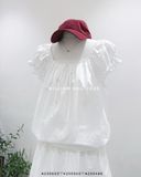  Áo trắng bí cổ chun 9676 