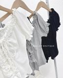  Áo thun viền bèo đan dây 2795 