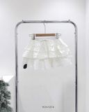  Váy linen ngắn xoè viền ren 5347 