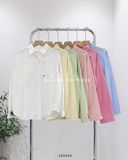  Áo sơ mi cotton gân thêu F 5549 