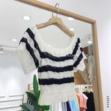  Áo len crop sọc 1150 