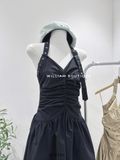  Đầm cổ yếm xếp nhún 1402 