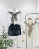  Áo sơ mi cotton kèm khăn 891 
