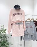  Set bộ áo + váy nỉ NEVER 6936 