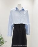  Áo sơ mi cotton mỏng ngắn thêu túi FL9035 