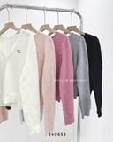  Áo khoác cardigan len cổ V mỏng 1616 