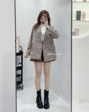  Blazer dạ kẻ mỏng 2 lớp 1203 