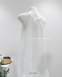  Đầm dây xô thêu trắng cổ yếm 1151 