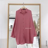  Đầm sơ mi trơn kẻ 6986 