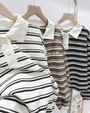  Áo hoodie sọc cổ polo 9005 
