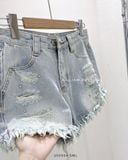  Quần short jean rách đính hạt 60036 