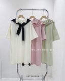  Đầm thun polo kèm khăn 6013 