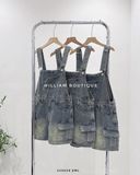  Đầm yếm jean ngắn túi hộp 2853 
