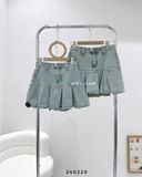  Váy jean xếp ly chỉ rách 3071 
