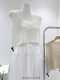  Váy xô trắng ren dài 0294 