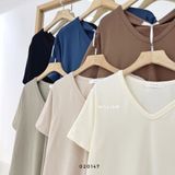  Áo thun trơn cổ tim 7915 